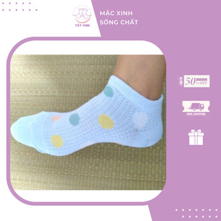Tất nữ cổ ngắn chấm bi siêu bền