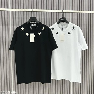 Áo thun cổ gắn ngôi sao lông chất cotton cao cấp thoáng mát mùa hè