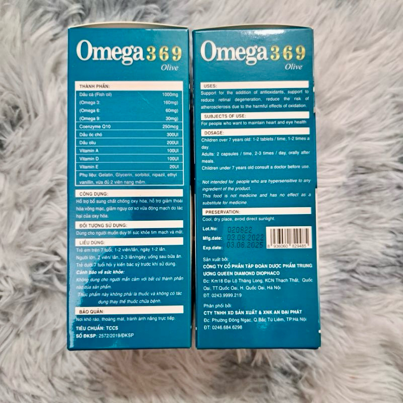 Viên Uống Sáng Mắt - Dầu Cá OMEGA 3-6-9 Olive - Giúp Bổ não, Sáng mắt, Khỏe mạnh tim mạch - Hộp 100 Viên