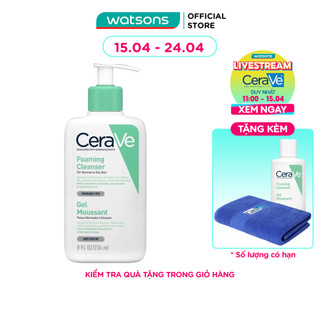 Sữa Rửa Mặt CeraVe Foaming Cleanser Giúp Làm Sạch Sâu Dành Cho Da Dầu 236ml
