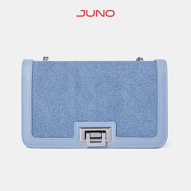  Túi Xách Nhỏ Nữ Thời Trang JUNO Nắp Gập Gắn Khóa Trang Trí TXN660 