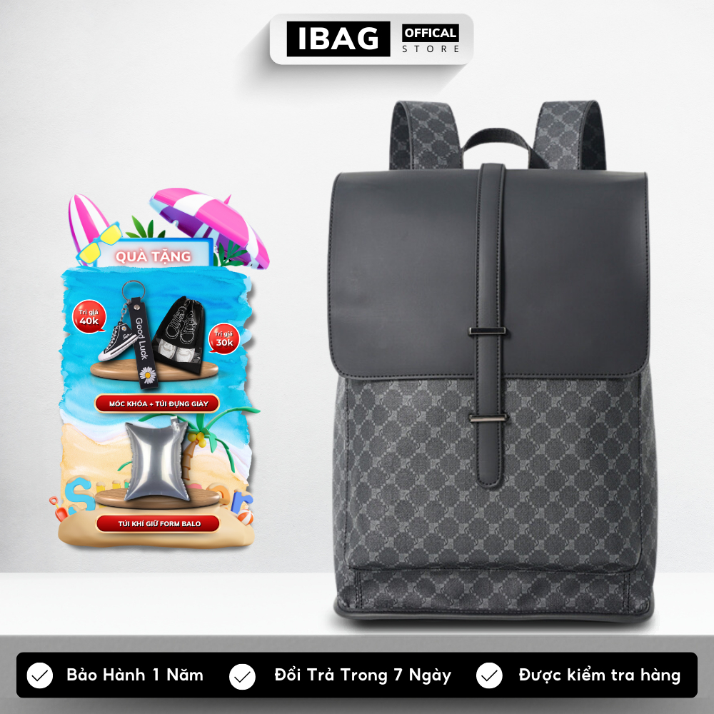 Balo da thời trang ulzzang nam nữ balo lv da PU cao cấp chống nước cặp mcm đi học đi chơi balo đựng laptop 15.6 inh-𝑰𝑩𝑨𝑮