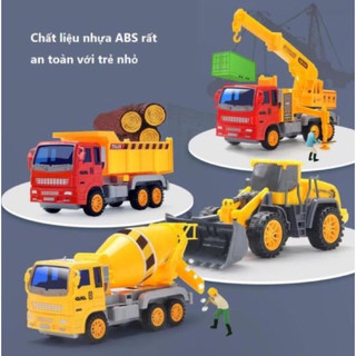 Set 6 xe công trình chạy đà size lớn cho bé