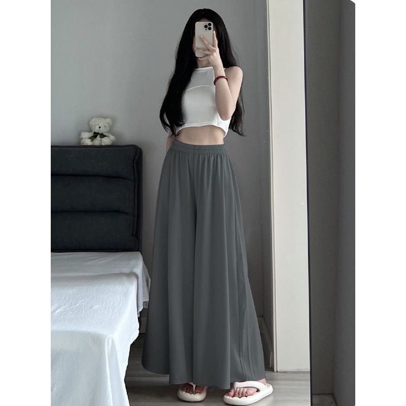 Quần Đũi Ống Rộng Dáng Dài Giả Váy, Chân Váy Midi Dáng xoè Lụa Vân Mây 2 lớp q98 ( Có bigsize) | BigBuy360 - bigbuy360.vn