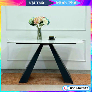 Bàn ăn chân a sơn tĩnh điện , mặt bàn chất liệu đá ceramic nhập khẩu cao cấp