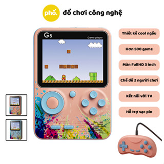 Máy Chơi Game Cầm Tay G5 - 500 Trò Chơi - Kèm Tay Cầm Chơi Game 2 Người - Tặng Kèm Pin sạc
