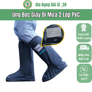 Ủng Bọc Giày Dép Đi Mưa Nam Nữ, Bao Bọc Giày PVC 2 Lớp Chống Nước Tuyệt Đối, Chống Bụi Bẩn, Vệ Sinh Dễ Ràng, Dễ Gấp Gọn
