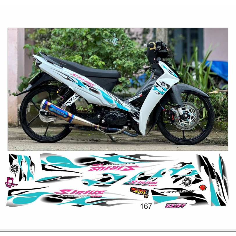Tem Sirius Lửa V4 trắng xanh mã 167