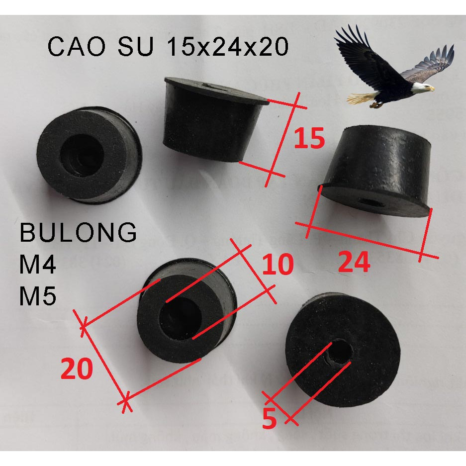 Các chân đế cao su giảm rung chống trượt cao 15 , 20 , 30 mm cho các thiết bị máy móc , tủ , loa ,đồ gỗ