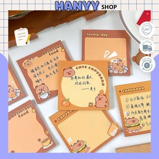 Giấy Ghi Chú 50 Trang KHÔNG KEO, Giấy Note, Giấy Ghi Nhớ Capybara Chuột Lang Nước