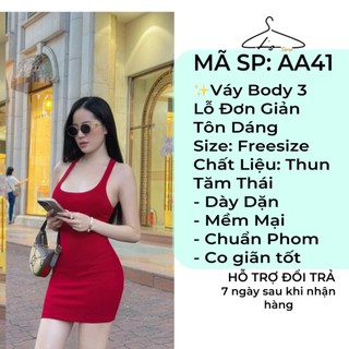 Đầm Body 3 Lỗ Cơ Bản Chất Gân Thái Siêu Tôn Dáng