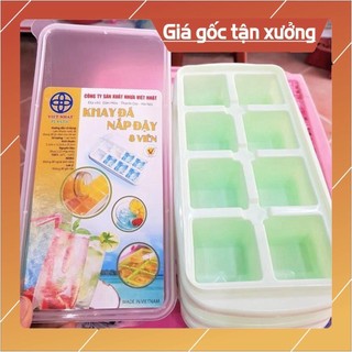 khay Làm Đá Có Nắp Nhựa Việt Nhật (1 Chiếc Loại 8 Viên)