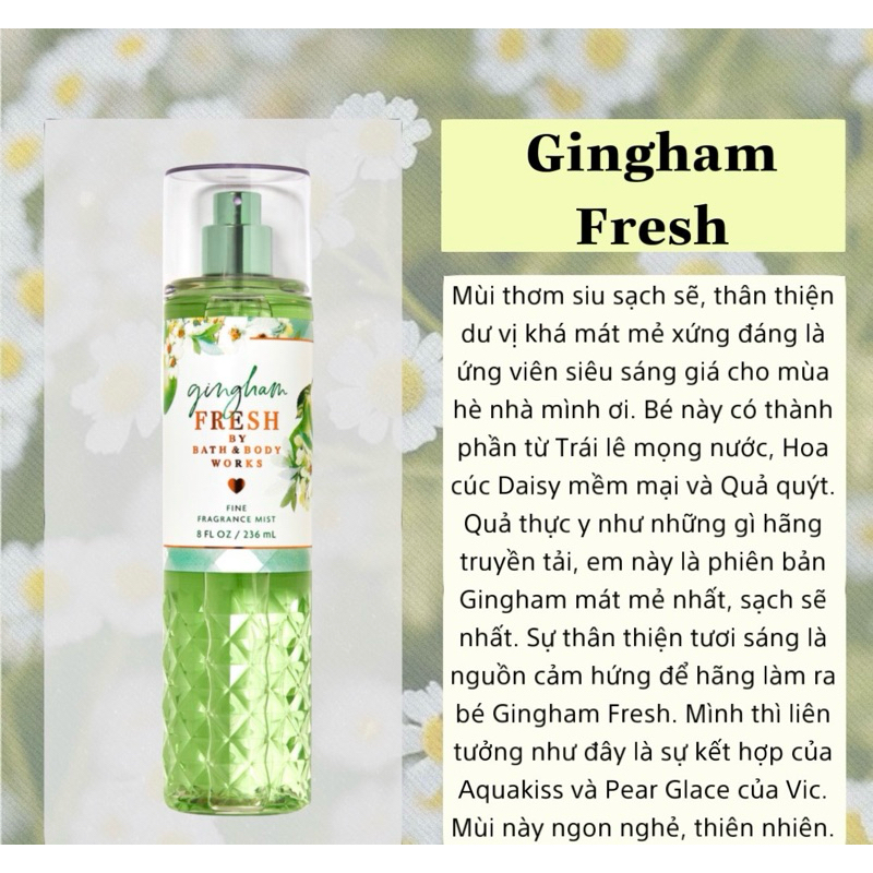 [Bodymist] Gingham Fresh - Xịt thơm toàn thân