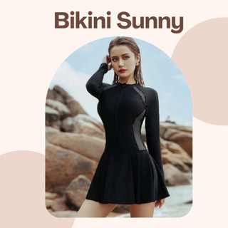 Bikini nữ liền mảnh phối váy che bụng SUNNY