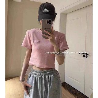 Áo phông M IU đính đá cộc tay