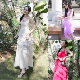 đầm nữ maxi voan 2 dây phối bèo tầng sang trọng nữ tính Sam Closet Phù Hợp Để Tới Công Sở, Đi Làm Hoặc Đi Chơi.