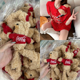 Tag cài trang trí váy áo cao cấp thú nhồi bông gấu Teddy áo đỏ lông xù