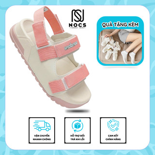 (FORM MỚI+TẶNG VỚ)Giày Sandal Nữ S1 2 Quai Ngang Be Phối Hồng Phấn Siêu Nhẹ Siêu Bền Siêu Dễ Thương - Tặng kèm vớ (NOCS)