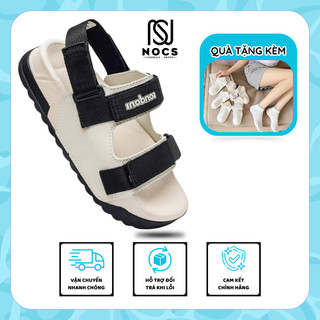 Giày Sandal Nữ S1 2 Quai Ngang Be Phối Đen Siêu Nhẹ Siêu Bền Siêu Dễ Thương - Tặng kèm vớ (NOCS)
