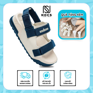 Giày Sandal Nữ S1 2 Quai Ngang Be Phối Xanh Navy Siêu Nhẹ Siêu Bền Siêu Dễ Thương - Tặng kèm vớ cổ cao dễ thương (NOCS)