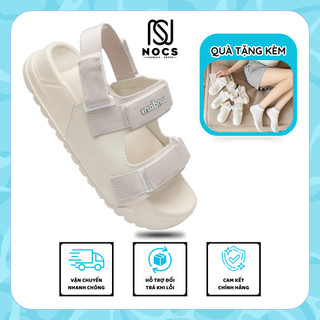 (FORM MỚI + TẶNG VỚ)Giày Sandal Nữ S1 2 Quai Ngang Màu Be Kem Siêu Nhẹ Siêu Bền Siêu Dễ Thương -  Tặng kèm vớ dài (NOCS)