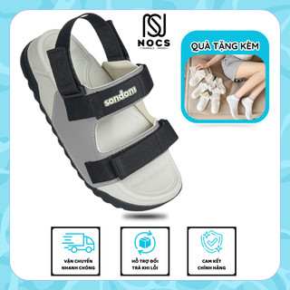 Giày Sandal Nữ S1 2 Quai Ngang Đế Xám Phối Quai Đen Siêu Nhẹ Siêu Bền Siêu Dễ Thương - Tặng kèm vớ (NOCS)