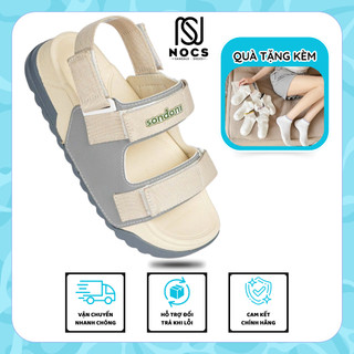 (FORM MỚI+ TẶNG VỚ ) Giày Sandal Nữ S1 2 Quai Ngang Đế Xám Phối Quai Kem Siêu Nhẹ Siêu Bền Siêu Dễ Thương (NOCS)