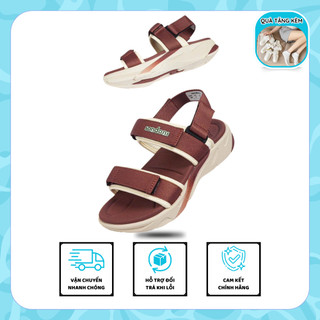 Giày Sandal Nữ S3 -  2 Quai Ngang Be Phối Nâu Siêu Nhẹ Siêu Bền Siêu Dễ Thương - Tặng kèm vớ (NOCS)