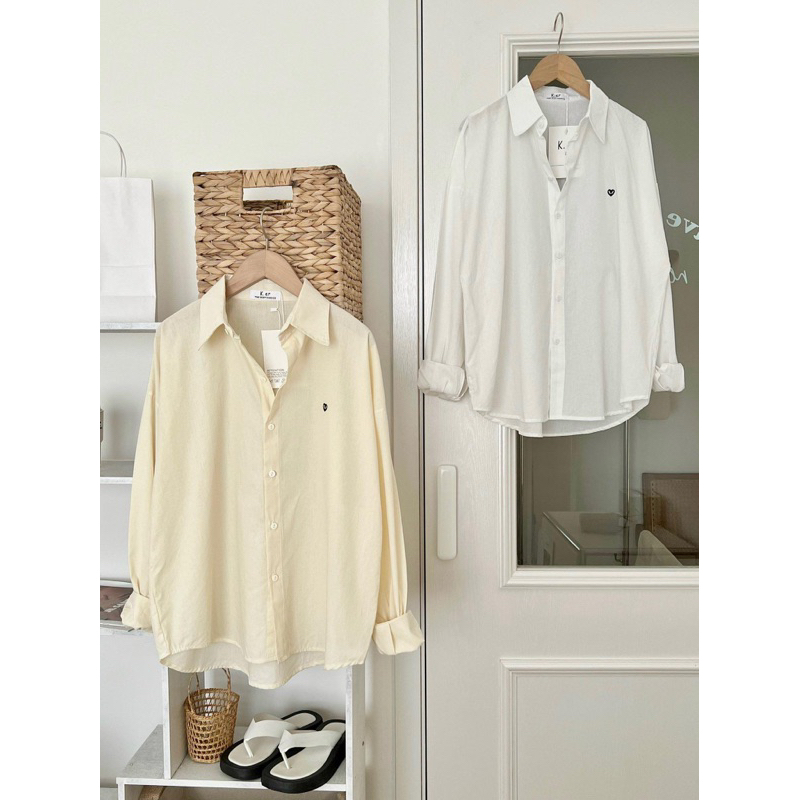 [NEW]ÁO SƠMI THÔ DÀI TAY THÊU TIM Thorm.Brown style Ulzzang | BigBuy360 - bigbuy360.vn