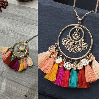 thanh lý dây chuyền boho, thổ cẩm