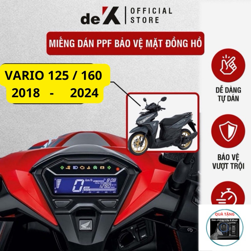 dán xe VARIO 125 - 160 .Miếng dán PPF bảo vệ mặt đồng hồ xe honda Vario 2018 - 2024 bảo vệ xe vario 125 -160.