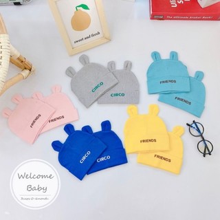 Mũ Cotton Tai Sơ Sinh 2 Lớp Cho Bé 0-4 Tháng / Nhiều Mẫu