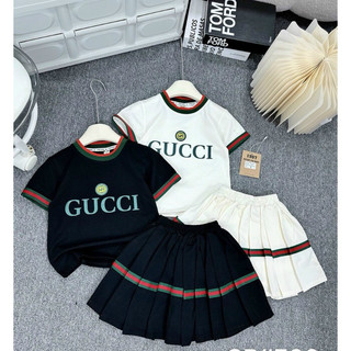 Set váy g.c cho bé gái phối chân váy lượn sóng