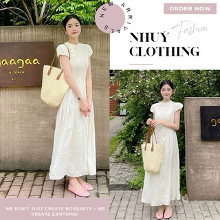 (Hàng ORDER ) Váy trắng dang dài phối đồ thời Trang cho bạn nữ