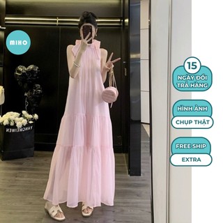 Đầm voan tơ sát nách dáng dài, váy maxi đi biển miho house