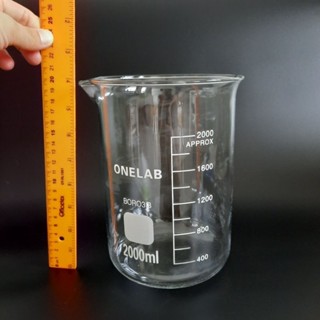  CỐC ĐỐT 2000ml thủy tinh chia vạch chịu nhiệt Beaker 2000ml cốc đong thủy tinh chia vạch 2000ml ly đong cốc pha chế 