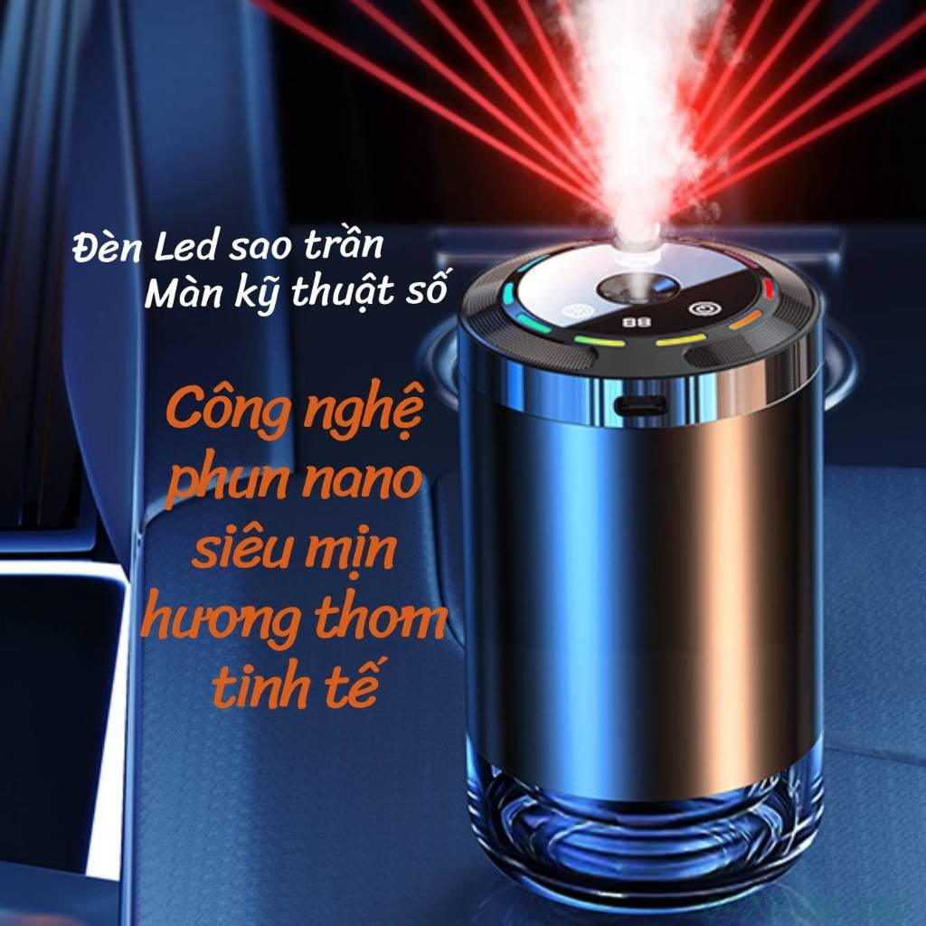 Máy Khuếch Tán Tinh Dầu Khử Mùi Hôi Xe Hơi Vỏ Nhôm cao cấp