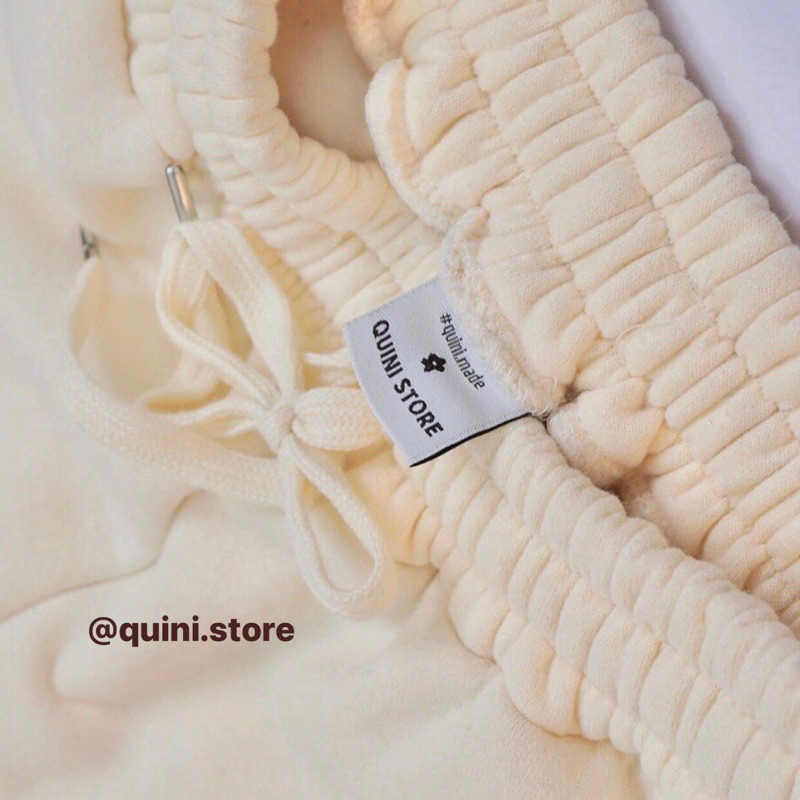 Quini.made - RIBBON SHORT- Quần Nỉ Short Đùi Thêu Nơ Chất Nỉ Cotton Lót Bông - by QUINI STORE