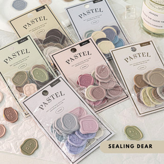 Stickers - Set 18 Sealing Wax Pastel Nhãn Dán Nhựa Dạng Con Dấu Sáp Dán Seal Phong Bì