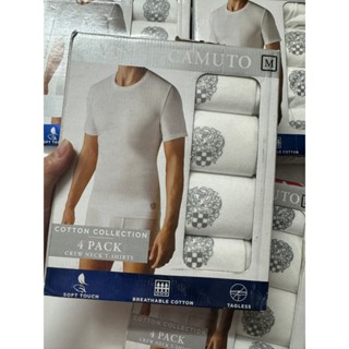Hộp 4 Áo Lót Phông Nam Cotton VINCE CAMUTO CREW NECK T-SHIRT Thoáng Mát, Thấm Hút Mồ Hôi Chính Hãng Ship US Size Âu