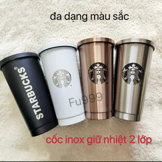 Cốc giữ nhiệt inox starbucks 750ml, bình giữ nhiệt inox 2 lớp