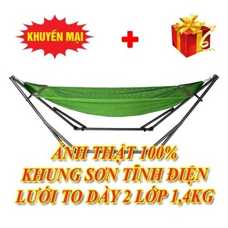 <SALE GIÁ GỐC> VÕNG XẾP KHUNG THÉP SƠN TĨNH ĐIỆN CHỐNG HAN GỈ KIỂU CỠ NGƯỜI LỚN(Ảnh thật)
