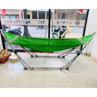 (LOẠI 1- INOX TIẾN ĐẠT) Võng xếp khung INOX phi 32 size người lớn giá buôn( khung+ tặng lưới) Hàng Việt Nam