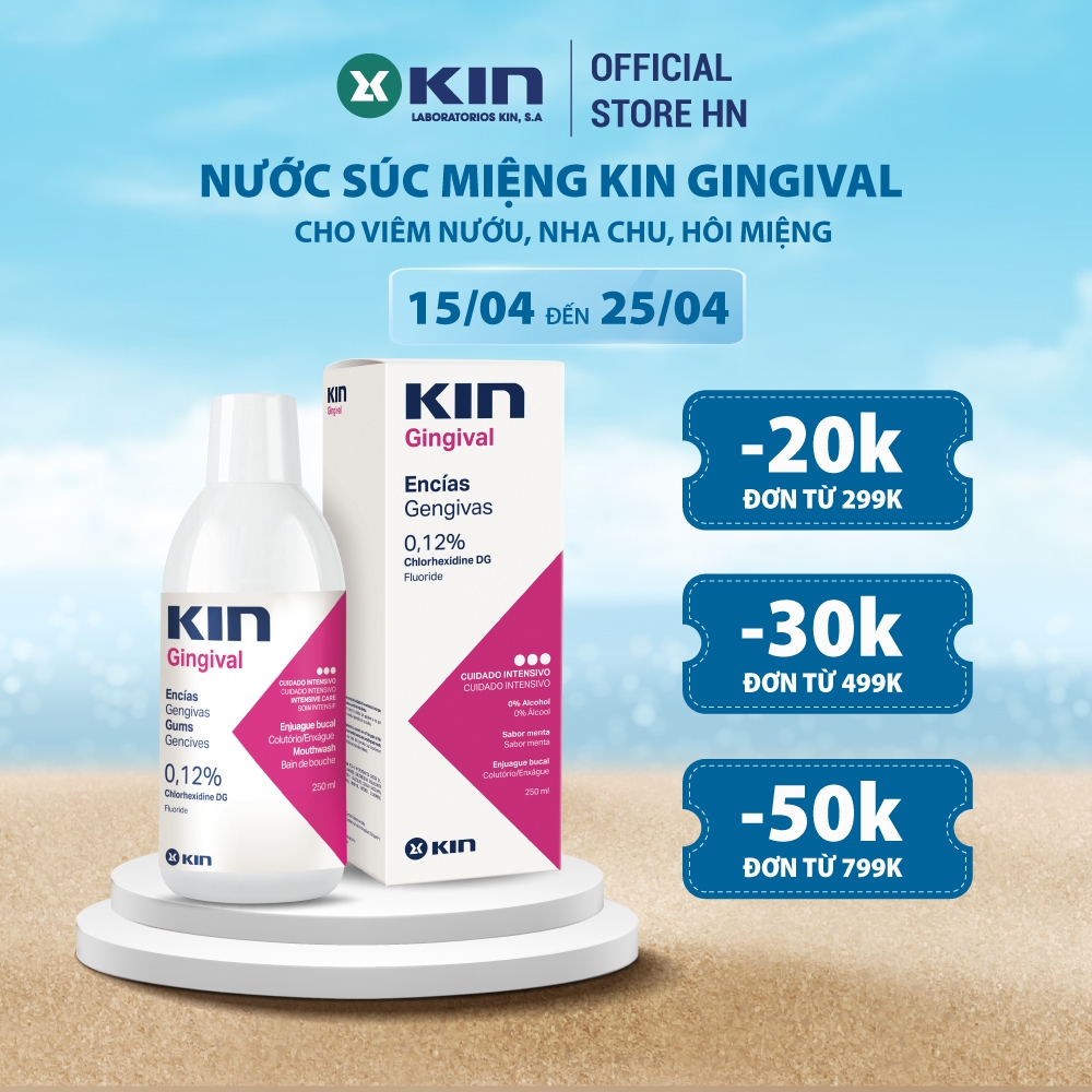 Nước Súc Miệng KIN Gingival Cho Viêm Lợi, Nha Chu, Diệt Khuẩn, Giảm Hôi Miệng - Chai Hồng 250ml/1000ml