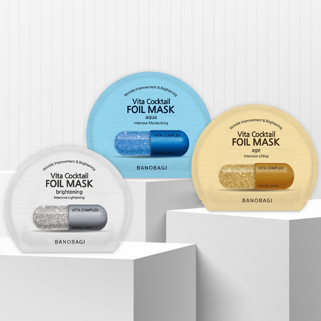 Mặt Nạ Thiếc BANOBAGI Gấp Đôi Dưỡng Chất Vita Cocktail Brightening Foil Mask Giúp Dưỡng Trắng Da 30ml