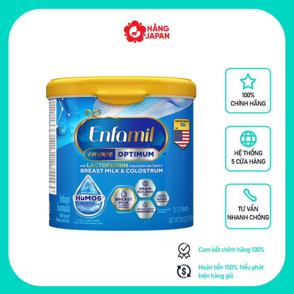 Sữa bột Enfamil Enspire mẫu mới date mới nhất cho bé 0 đến 12 tháng 204g và 581g - Hàng Mỹ