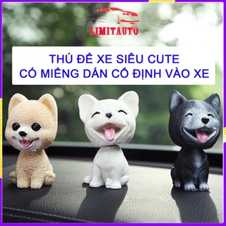 Mô hình chú chó lắc đầu PECHAM trang trí nội thất xe hơi dễ thương, lật đật thú để xe cute