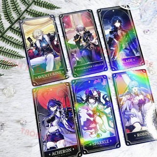 [2 MẶT] Thẻ sưu tập nhân vật kỷ niệm Honkai Star Rail 6,8 x 12,8 cm bo góc hologram Blade, Acheron, Sparkle,.....