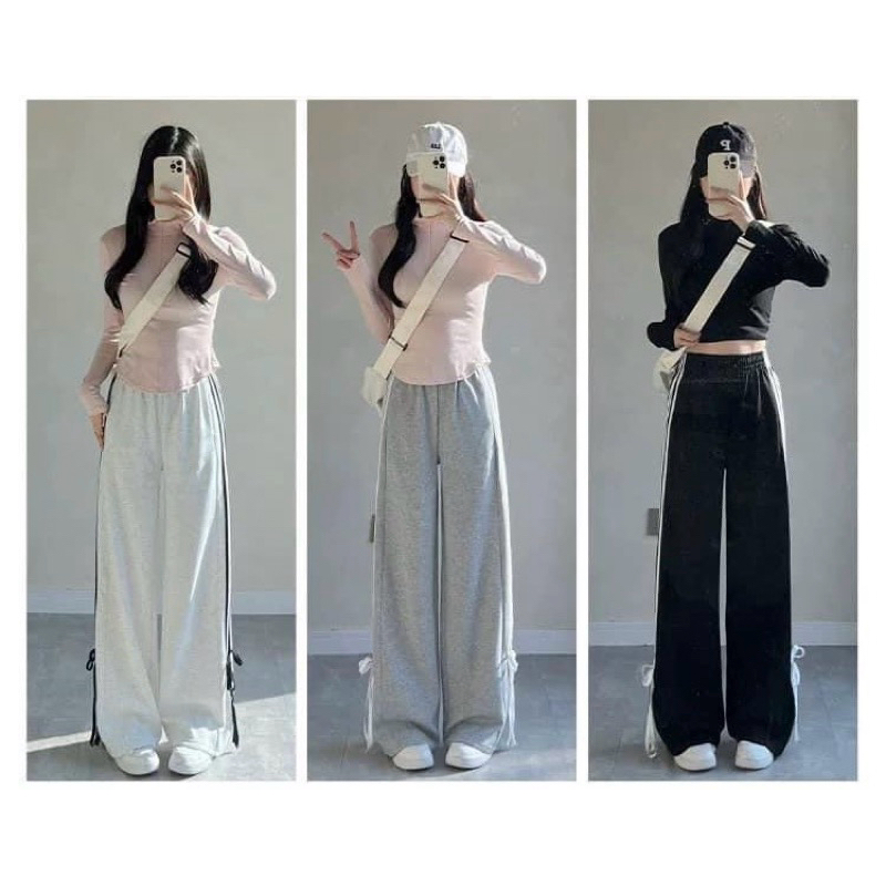 Quần 3 SỌC NƠ thể thao nam nữ ống rộng unisex, quần suông nữ form rộng thụng GENZ | BigBuy360 - bigbuy360.vn