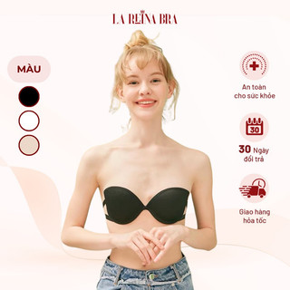 Áo cup ngực LA REINA BRA dây mảnh có gọng nâng ngực kèm dây trong suốt - 2 màu đen, da - LRCN003